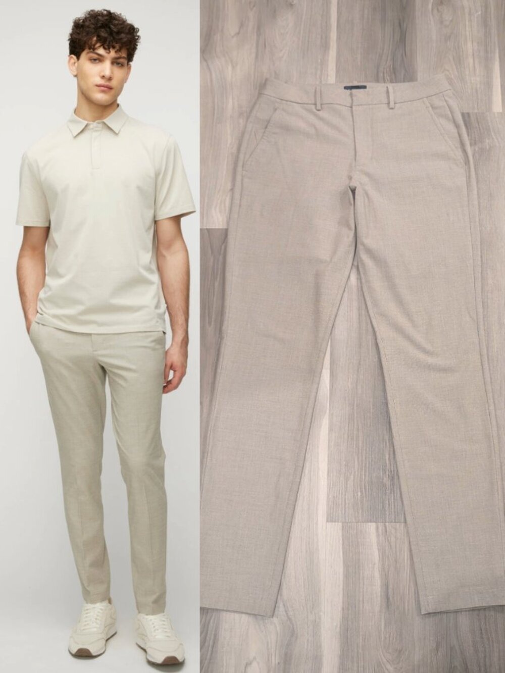 Kit and Ace | En Route Slim Pants In Wood Chambray